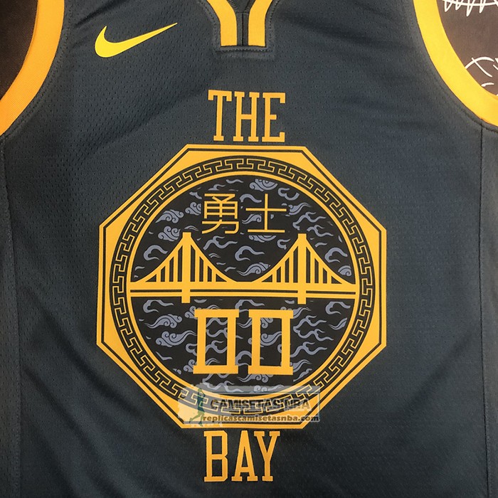 Camiseta Golden State Warriors Jonathan Kuminga NO 00 Ciudad 2018-19 Azul